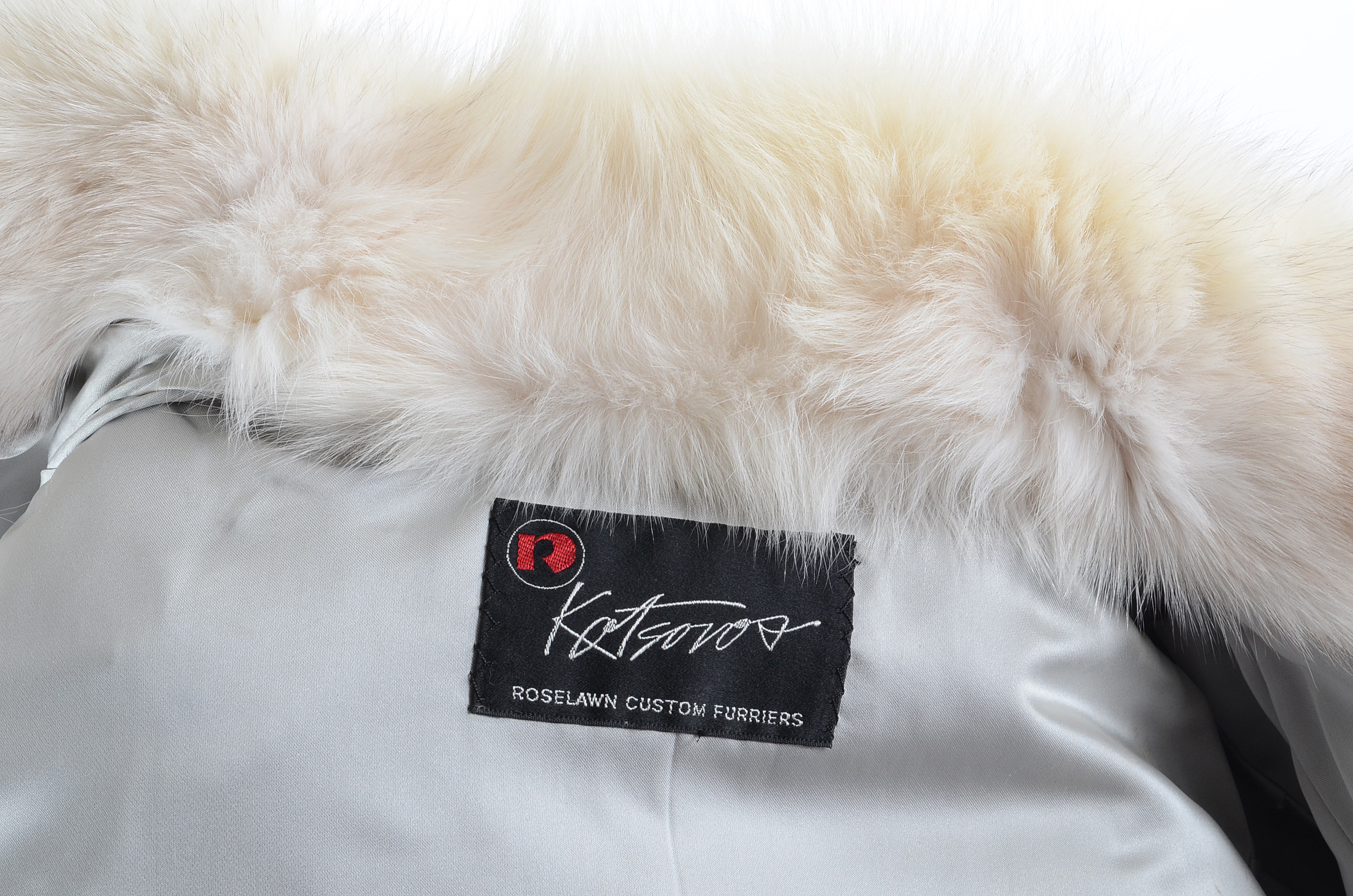 Kotsovos Azurene Mink Fur Coat with Fox Fur Trim