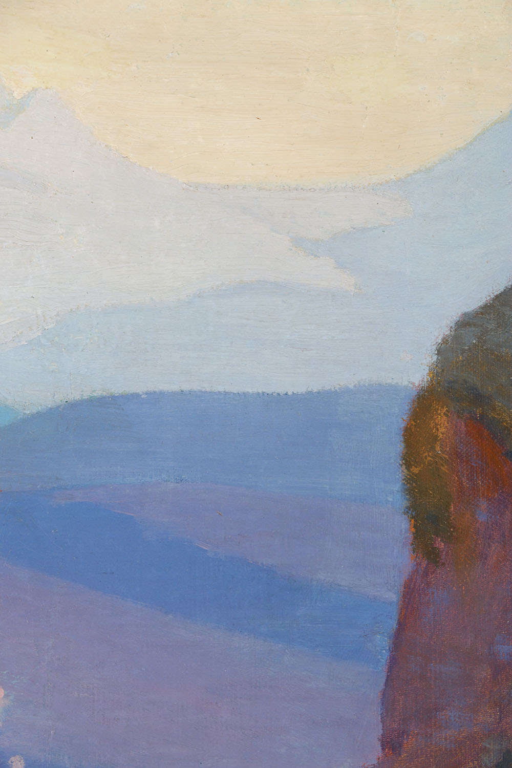 Earl Henry Brewster Oil Painting on Canvas "Trishul and Nanda Devi Before Sunrise with Autumn Cherry Blossoms"