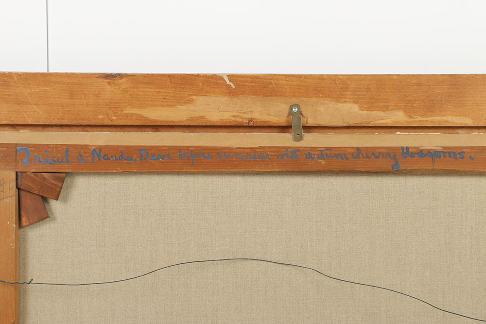 Earl Henry Brewster Oil Painting on Canvas "Trishul and Nanda Devi Before Sunrise with Autumn Cherry Blossoms"