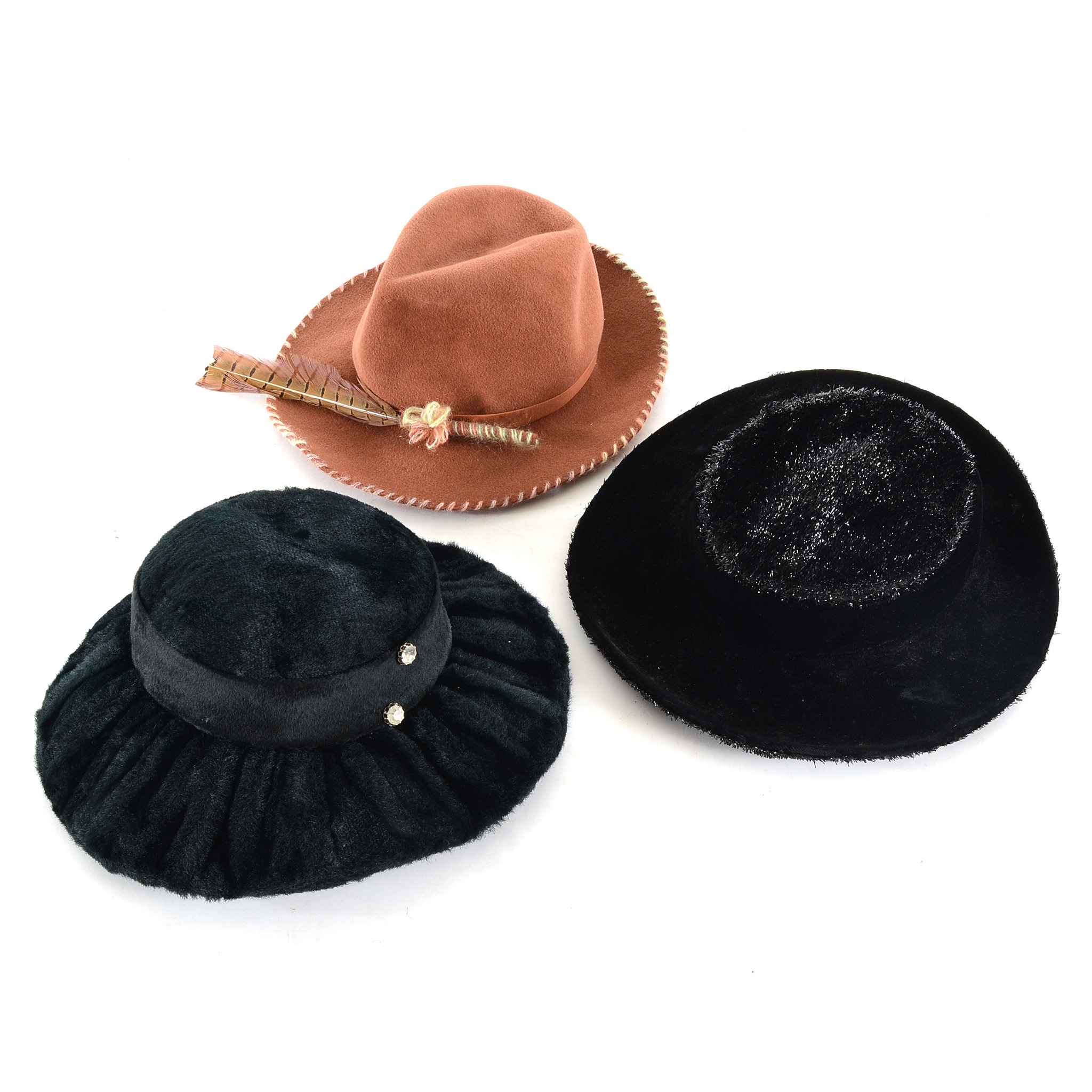 Group of Women's Vintage Brimmed Hats