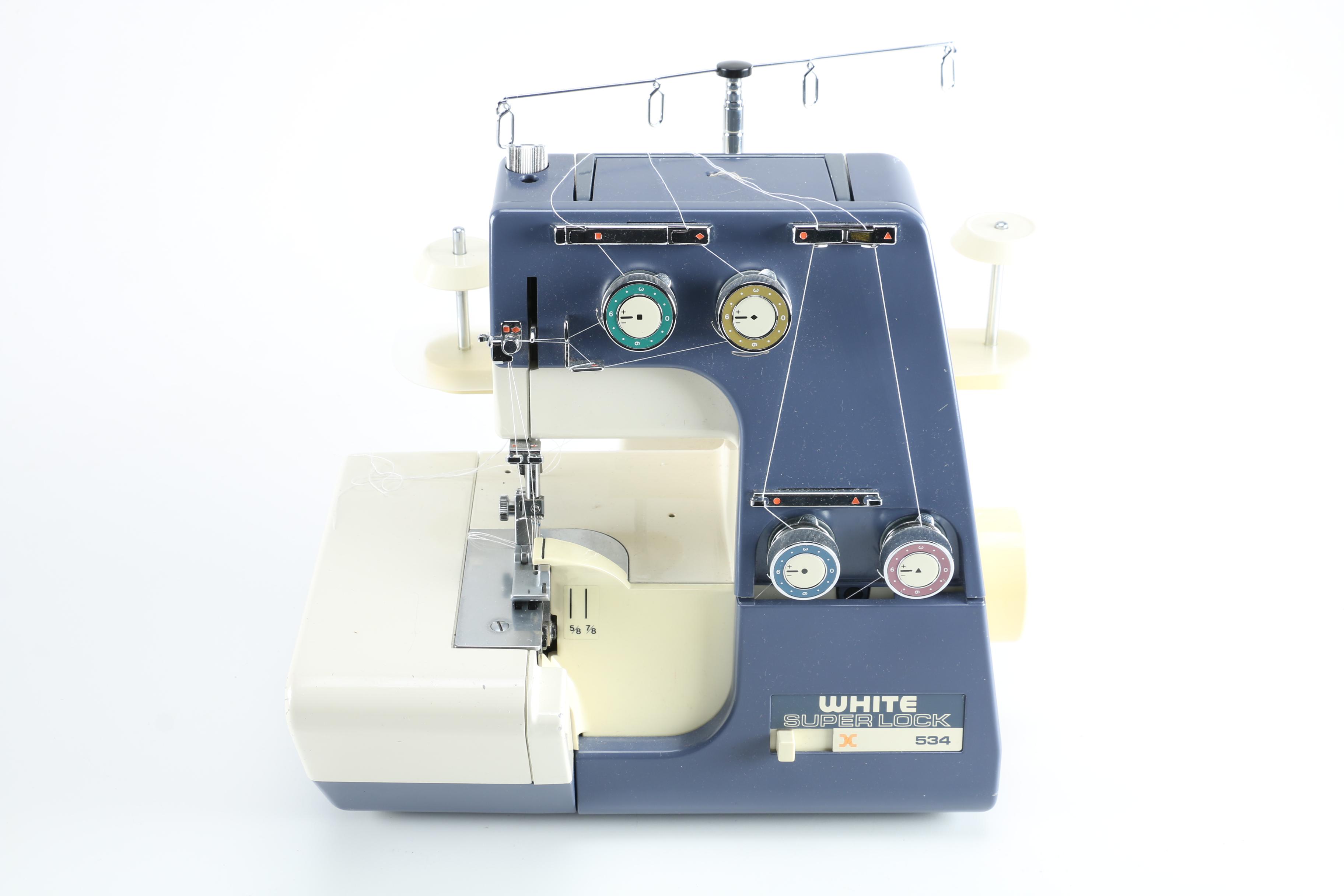 White Super Lock Sewing Machine