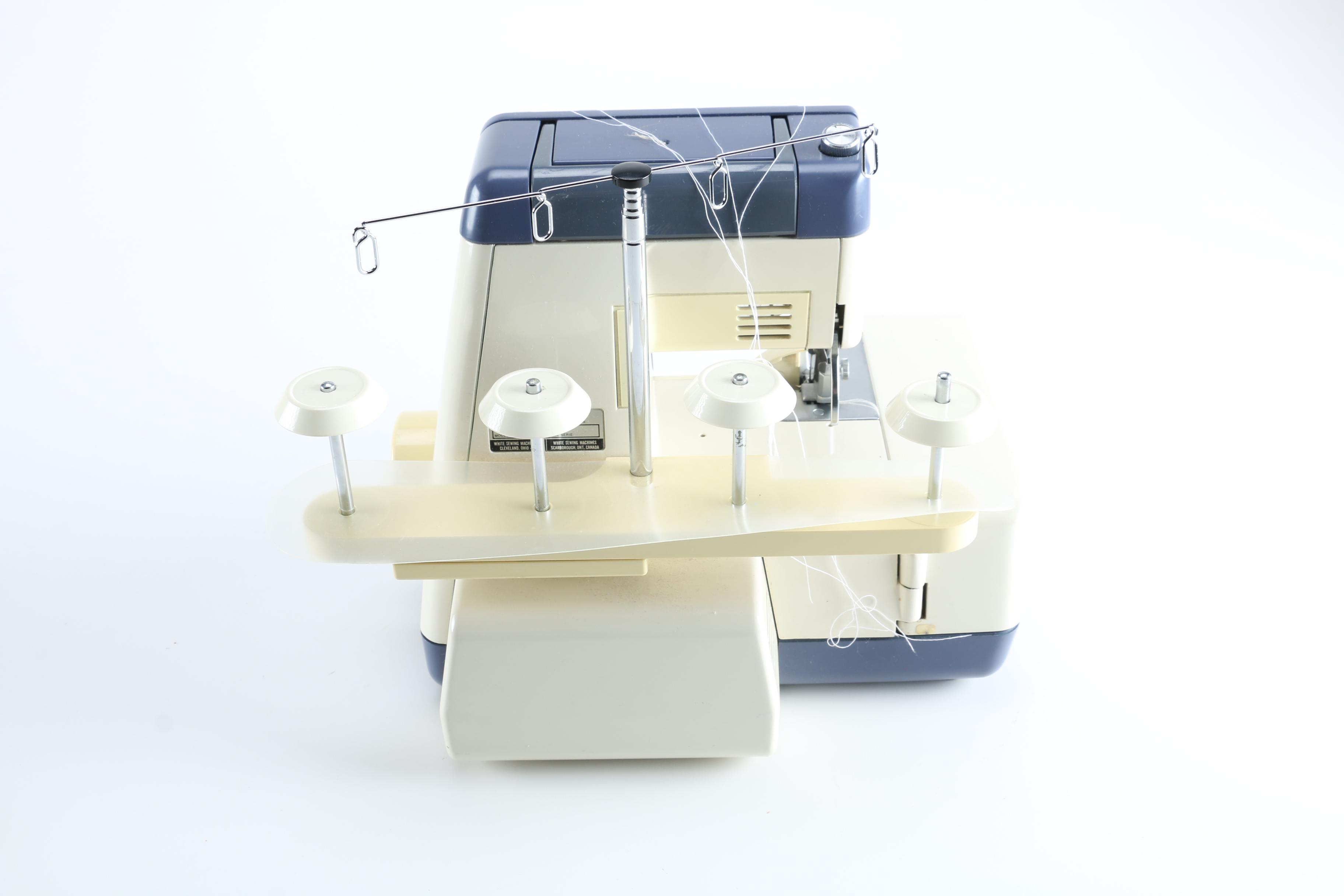 White Super Lock Sewing Machine