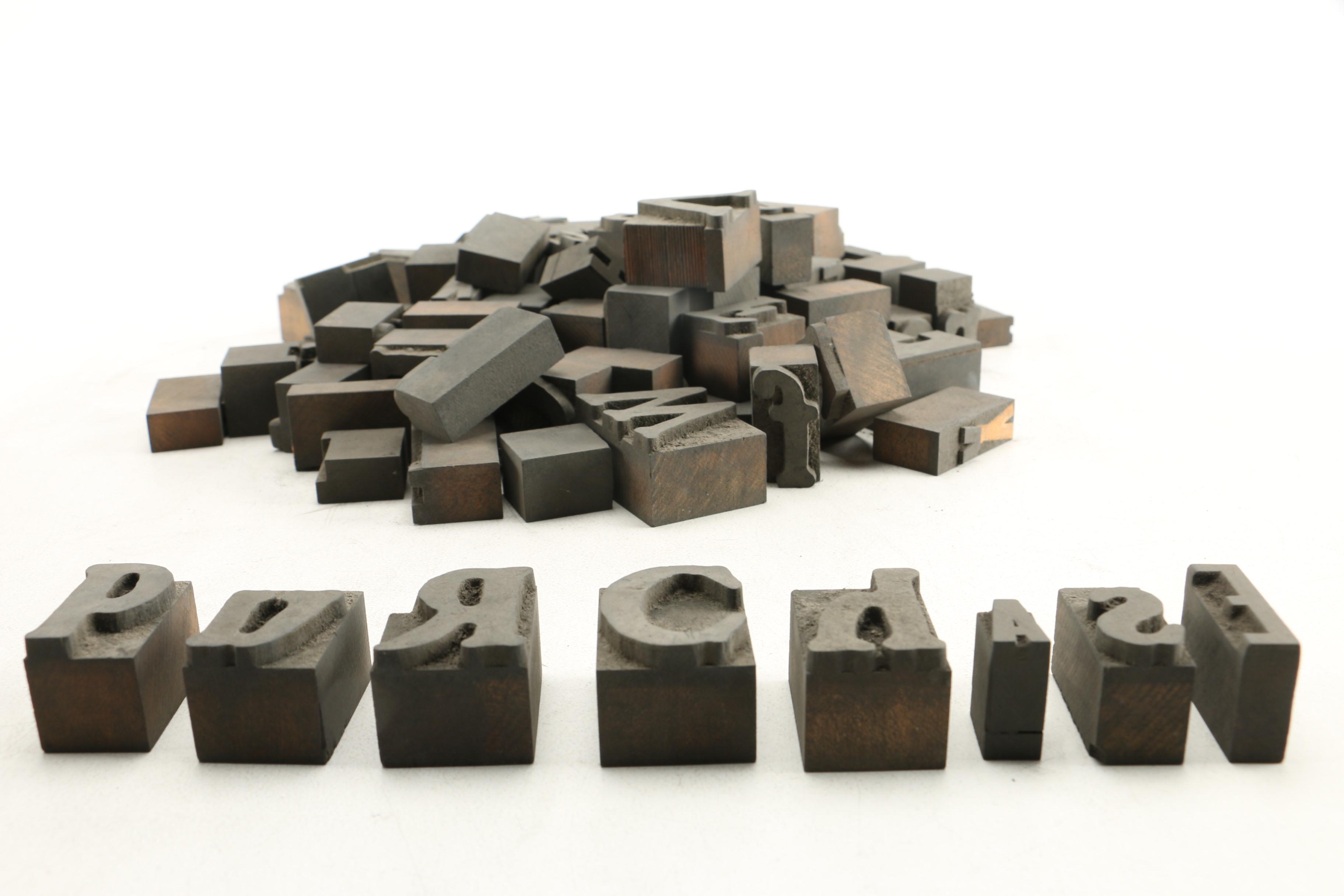 Assorted Alphabetical Printing Blocks