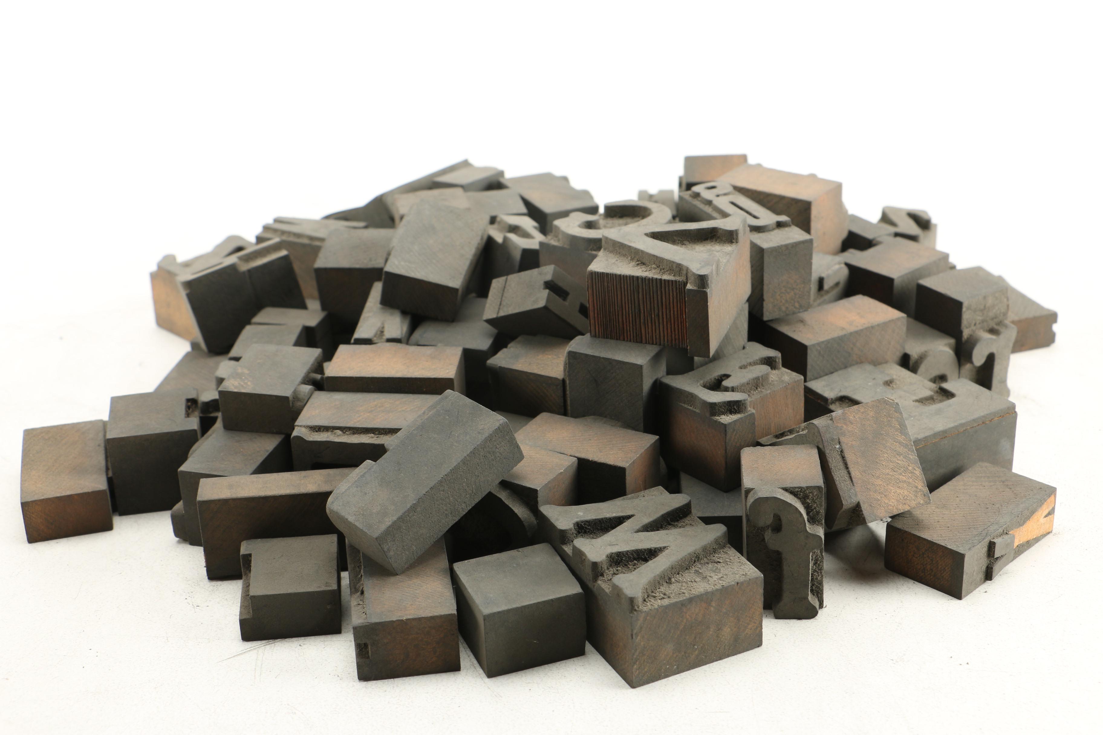 Assorted Alphabetical Printing Blocks