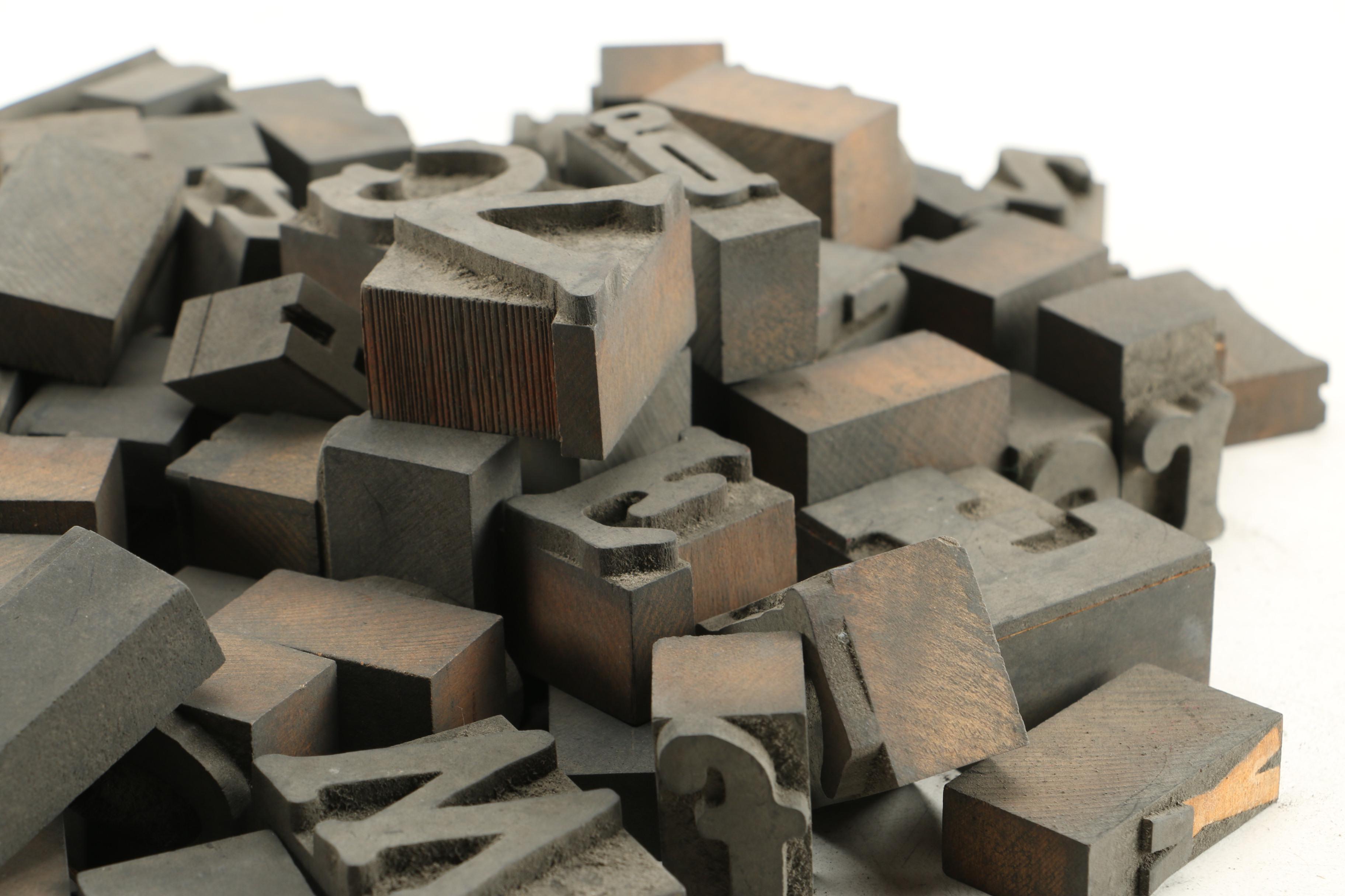 Assorted Alphabetical Printing Blocks