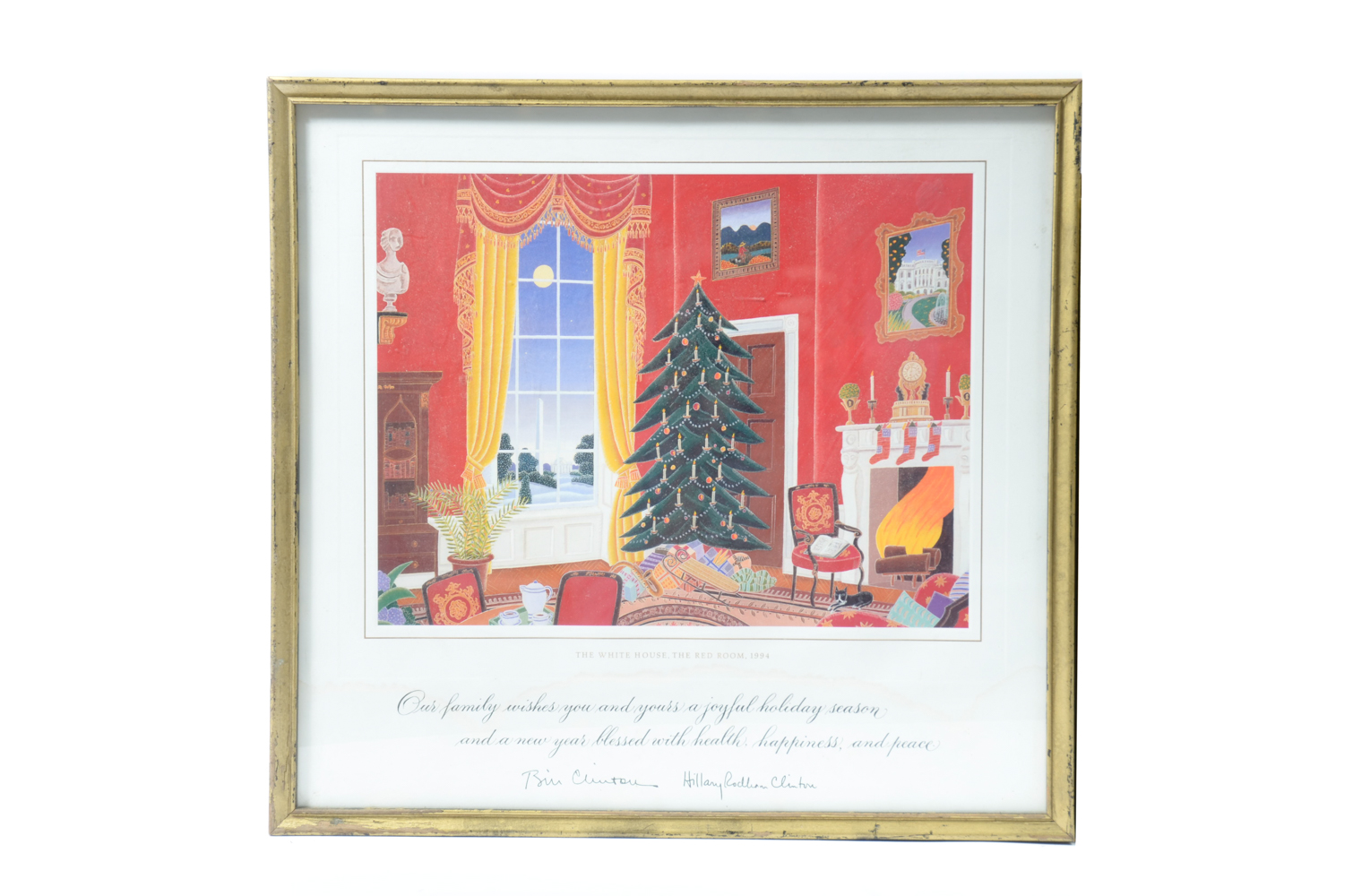 1994 and 2000 White House Christmas Cards in Frames