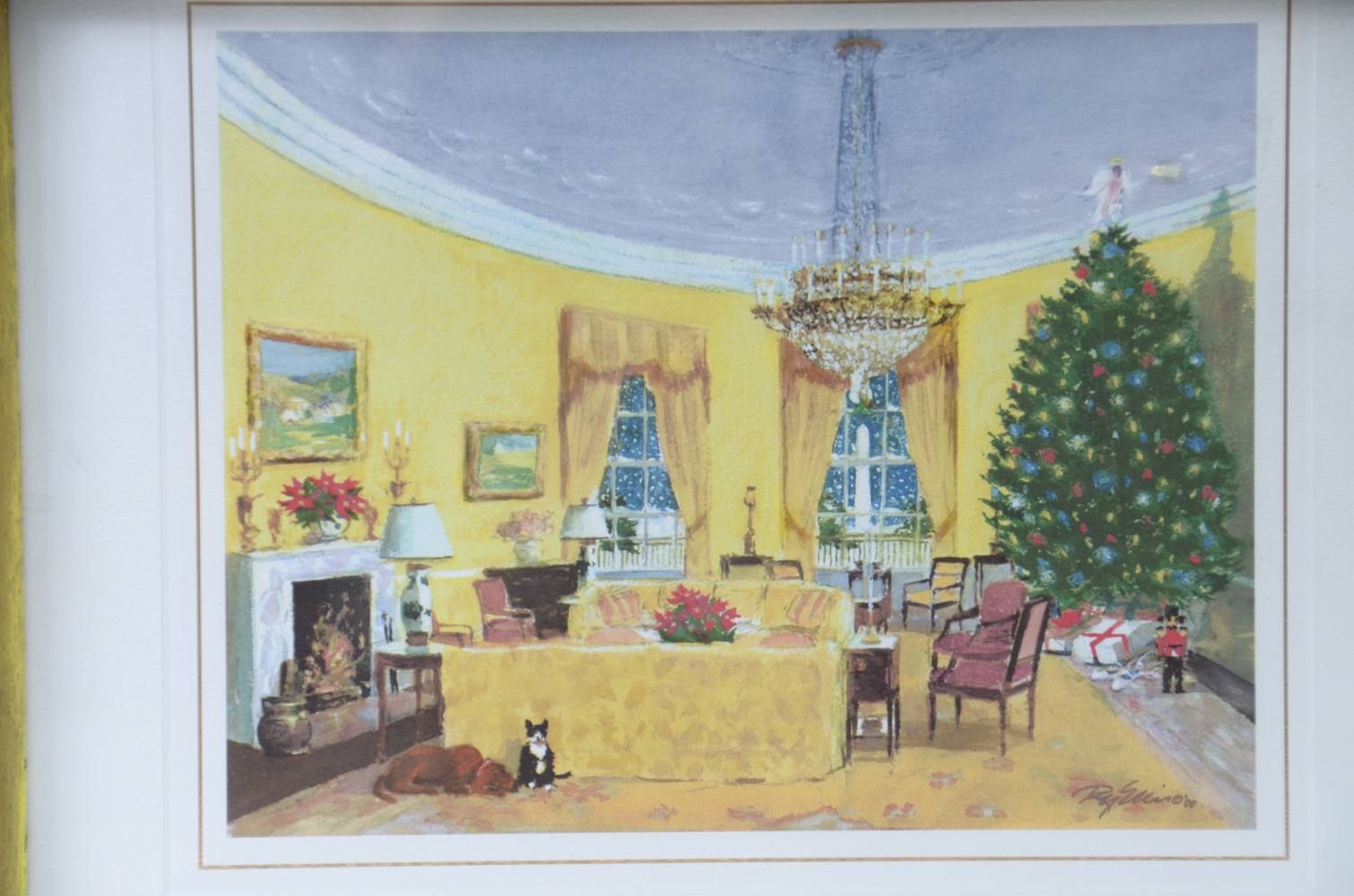 1994 and 2000 White House Christmas Cards in Frames