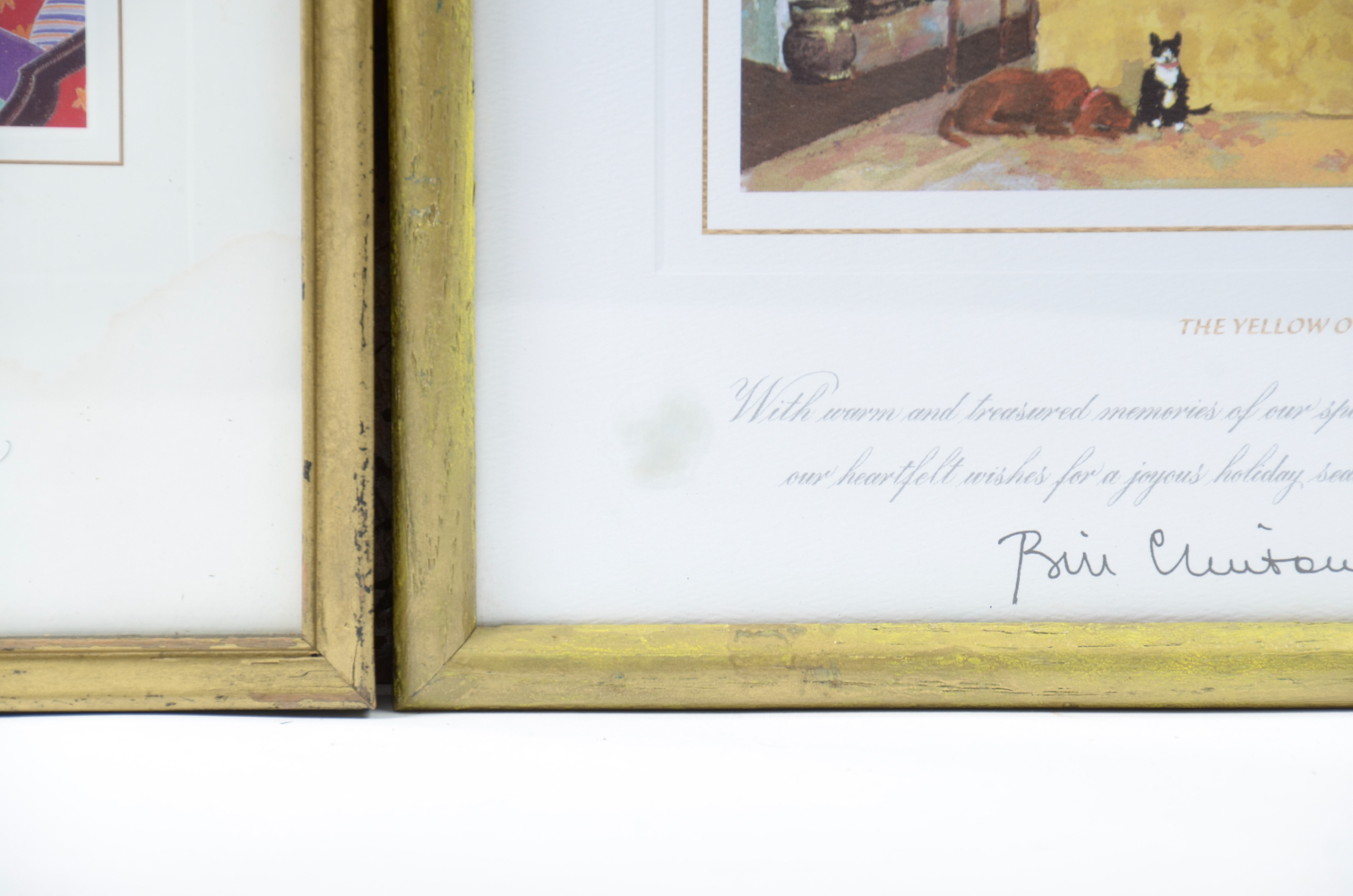 1994 and 2000 White House Christmas Cards in Frames