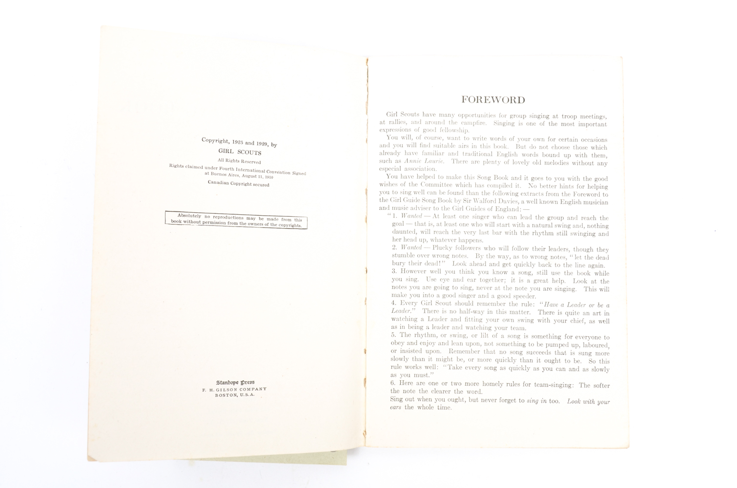 Vintage Girl Scout Sash and Song Book