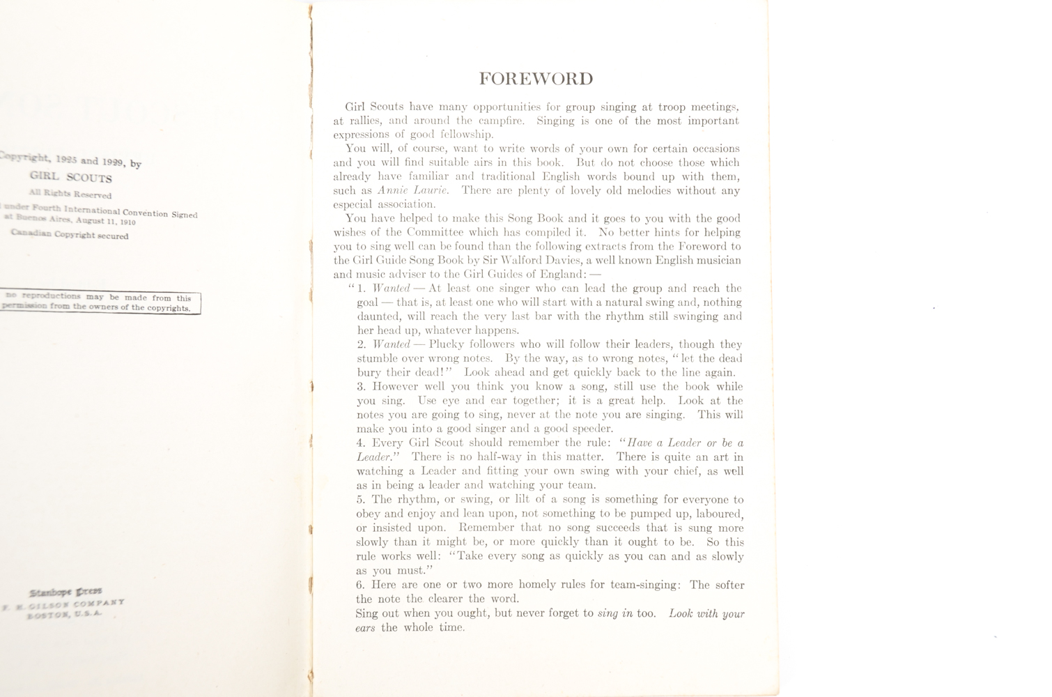 Vintage Girl Scout Sash and Song Book