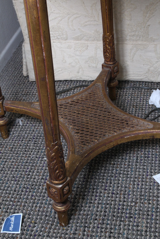 Ornate Louis XVI Style Marble Topped Accent Table