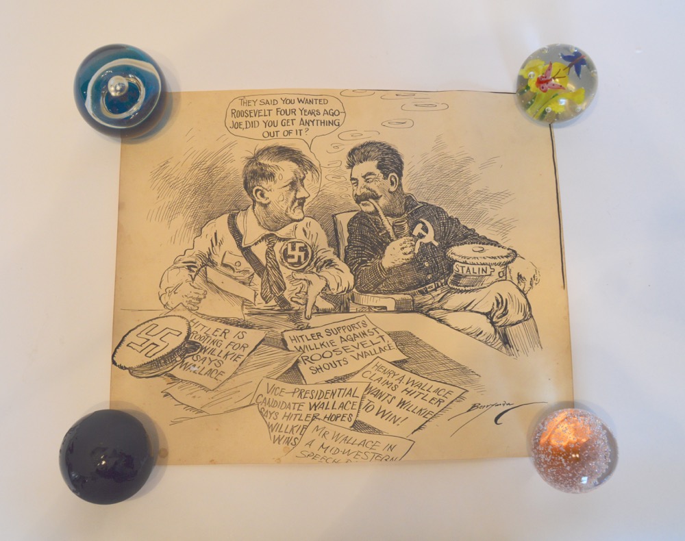 Clifford Berryman Original 1940's Cartoon of Hitler & Stalin