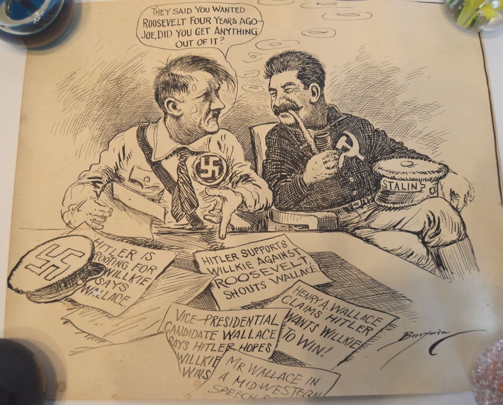 Clifford Berryman Original 1940's Cartoon of Hitler & Stalin