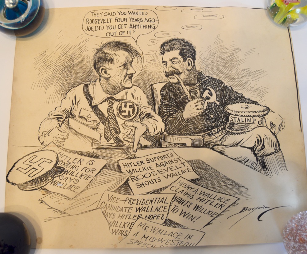 Clifford Berryman Original 1940's Cartoon of Hitler & Stalin