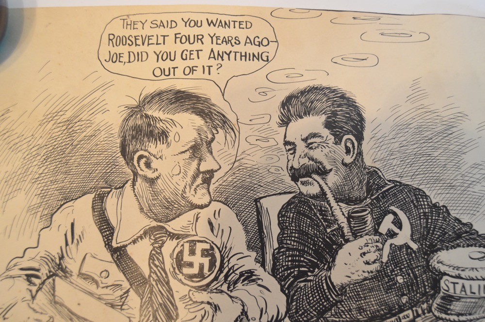 Clifford Berryman Original 1940's Cartoon of Hitler & Stalin