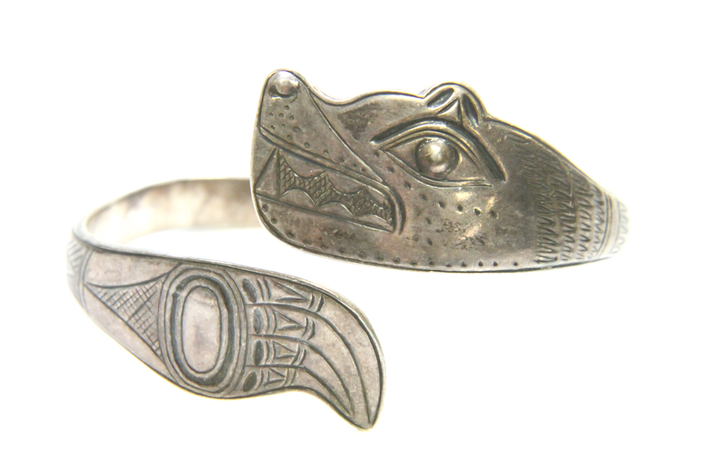 Vintage Sterling Silver Bill J. Wilson Native American Fox, Eagle Bracelet & Rings, Mexican Snake Bracelet