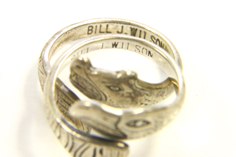 Vintage Sterling Silver Bill J. Wilson Native American Fox, Eagle Bracelet & Rings, Mexican Snake Bracelet