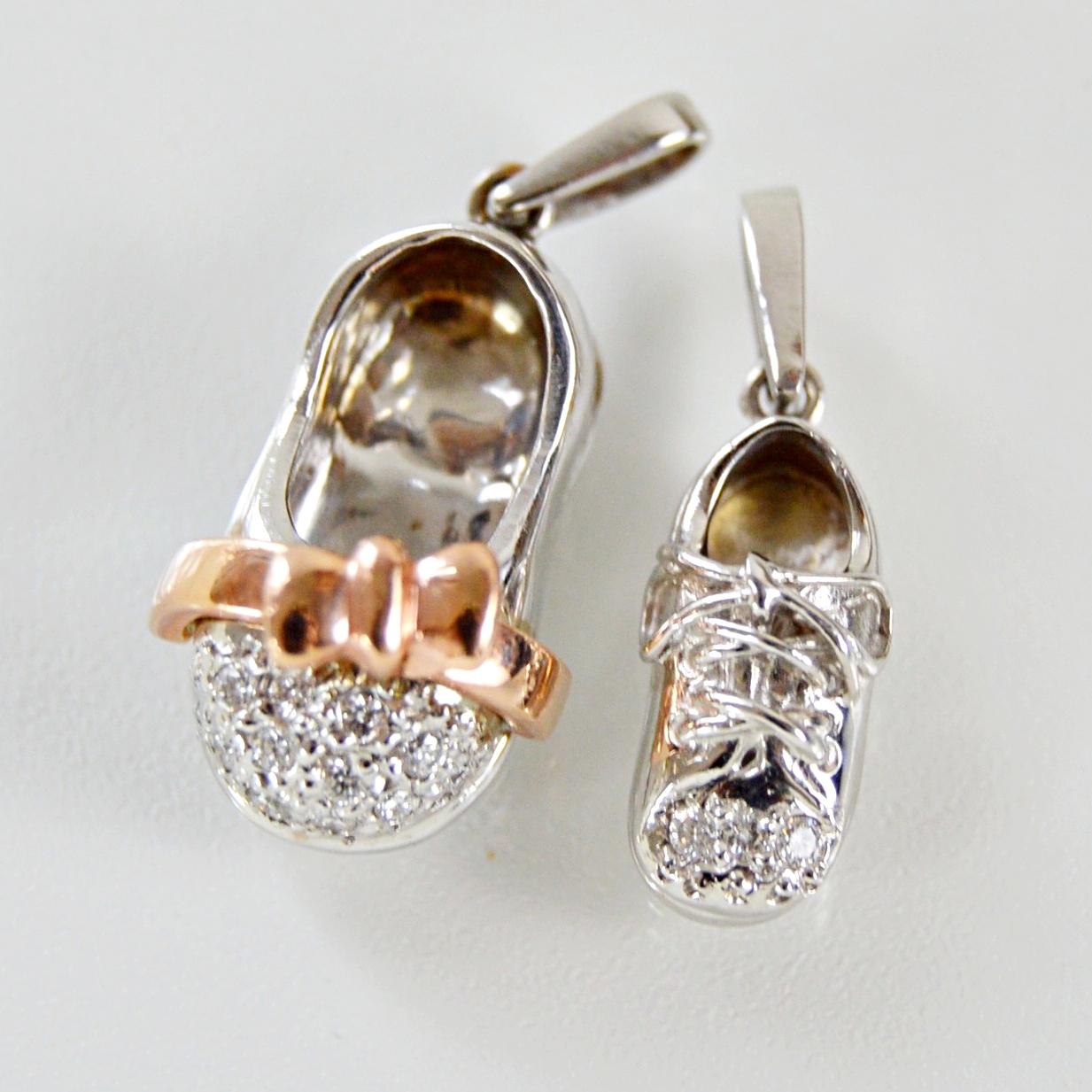Diamond Baby Shoe Pendants