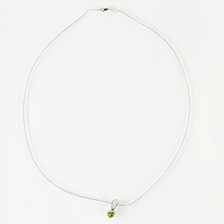 Diamond and Peridot Pendant Necklace