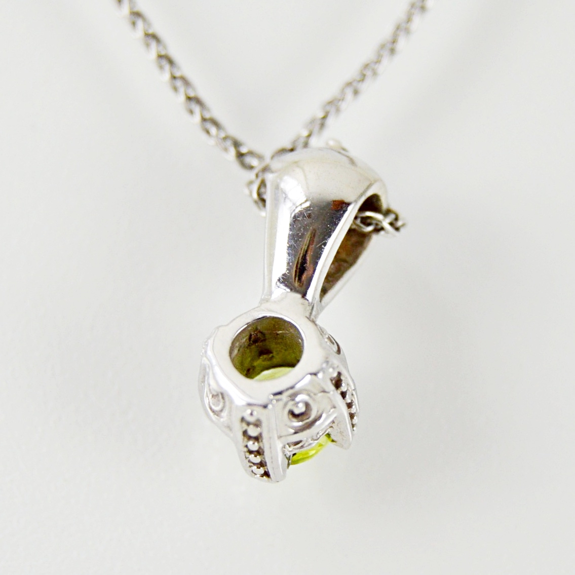 Diamond and Peridot Pendant Necklace