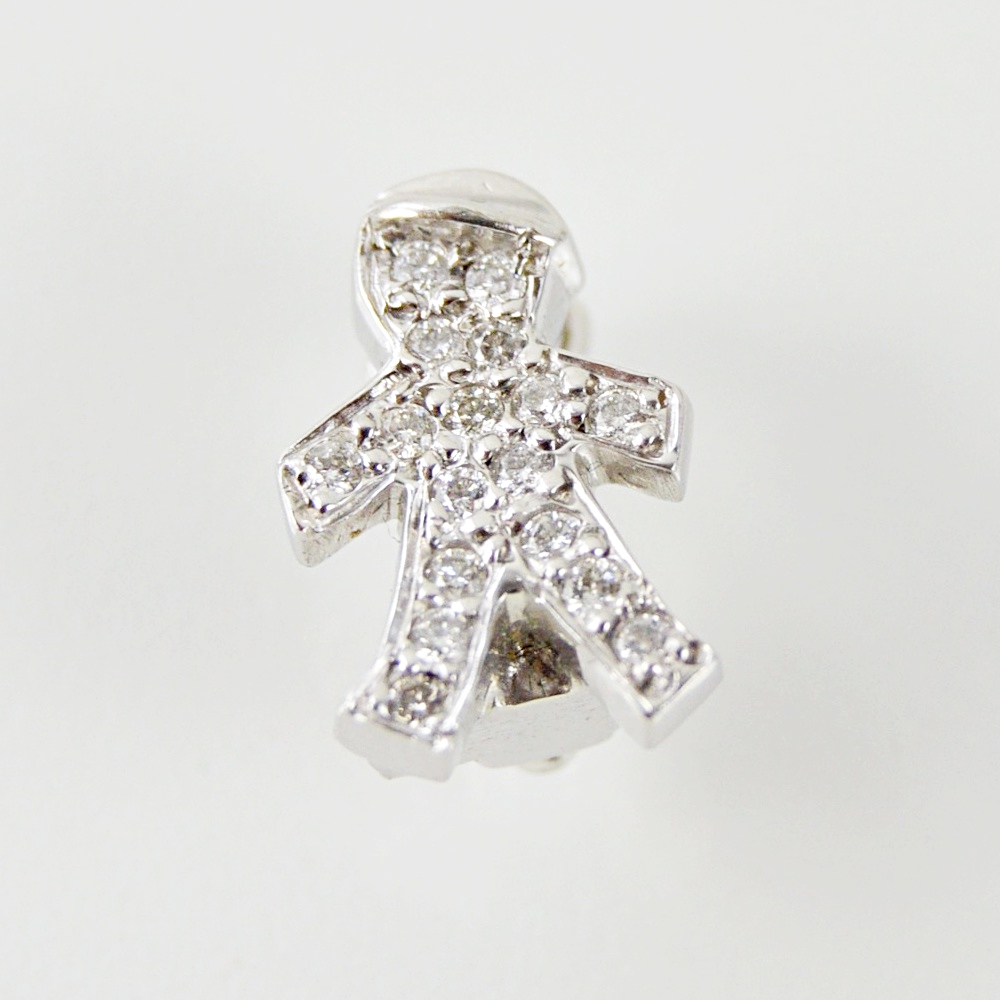 Pair of Diamond 'Boy' Bracelet Clip-On Charms