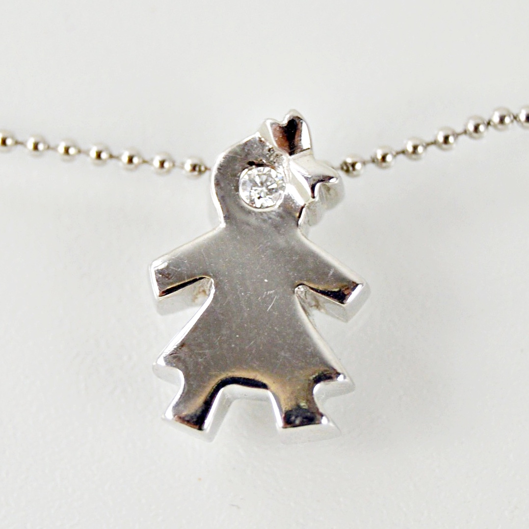 Diamond 'Gir'l Pendant Necklace