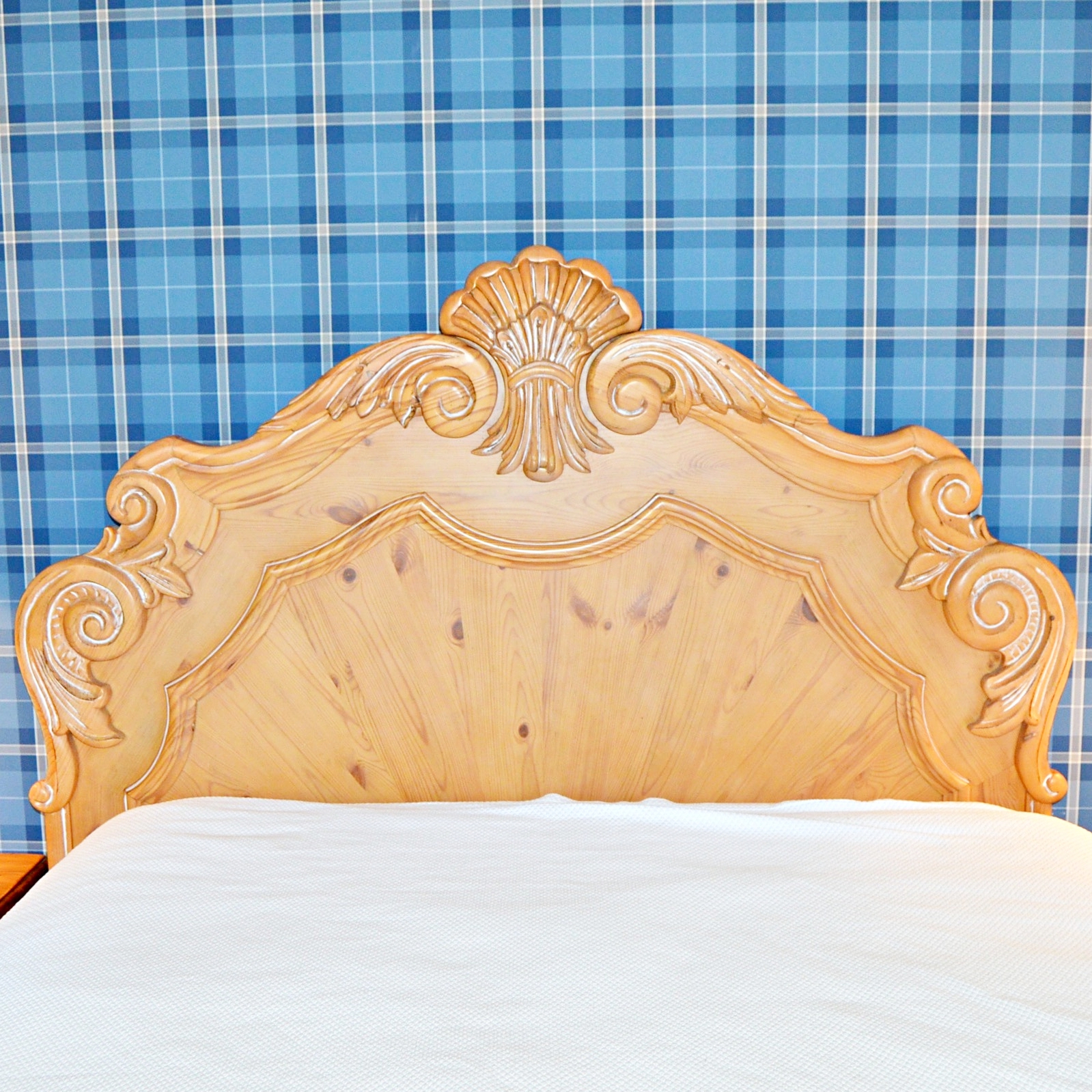 Carved Wood Full Headboard