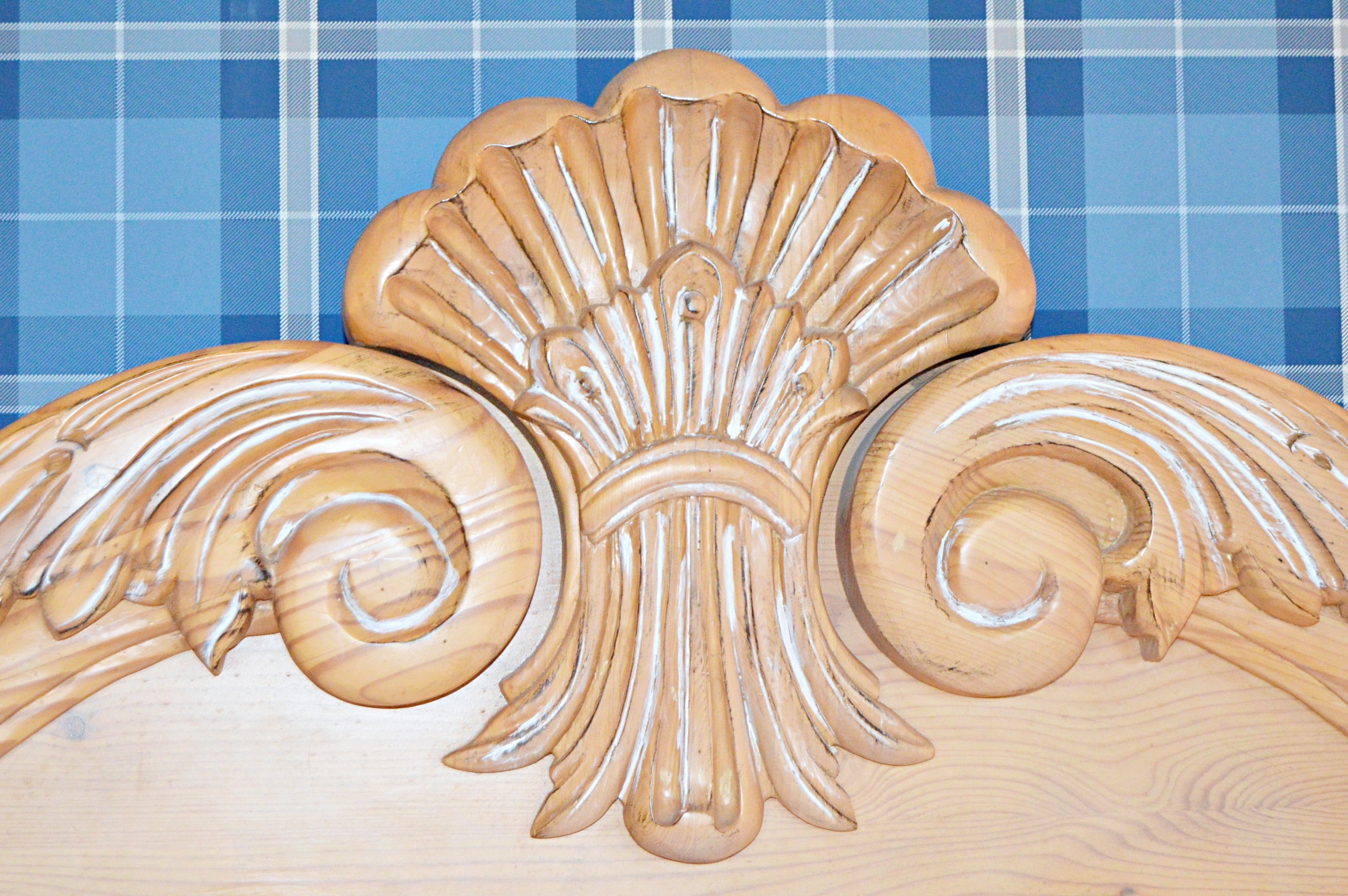 Carved Wood Full Headboard