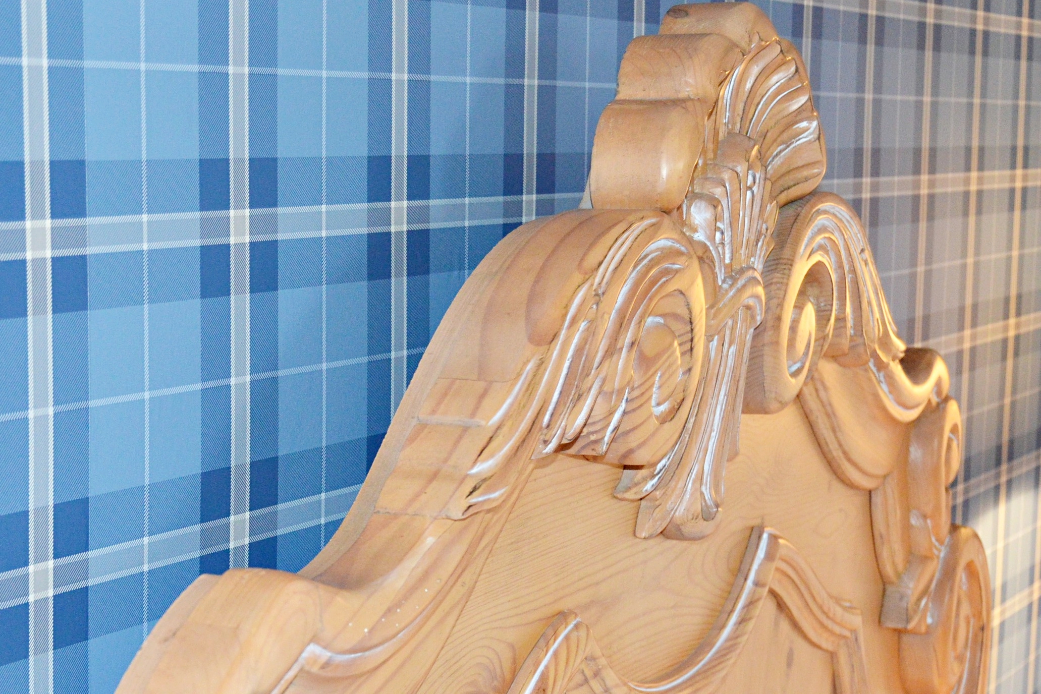 Carved Wood Full Headboard