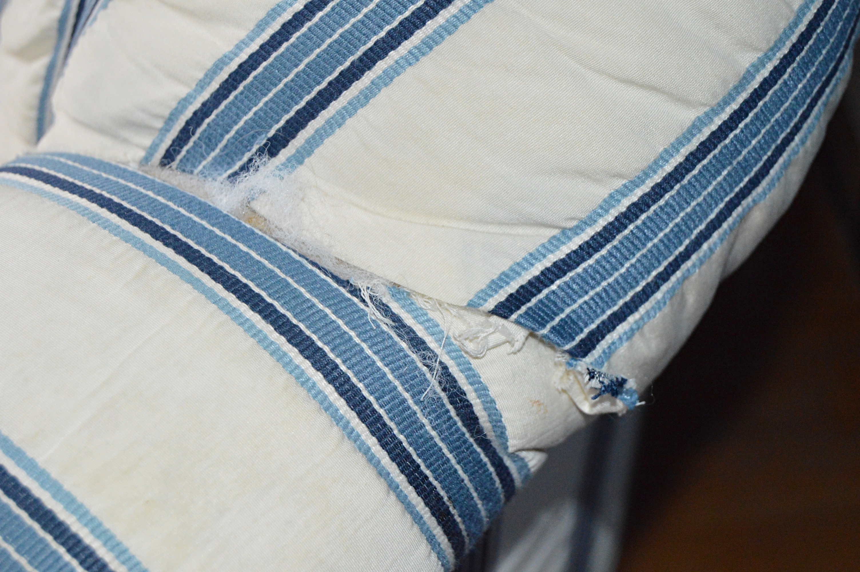 Tufted Striped Club Chair