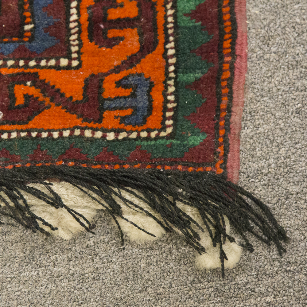 Vintage Hand-Knotted Fachralo Kazak Prayer Rug