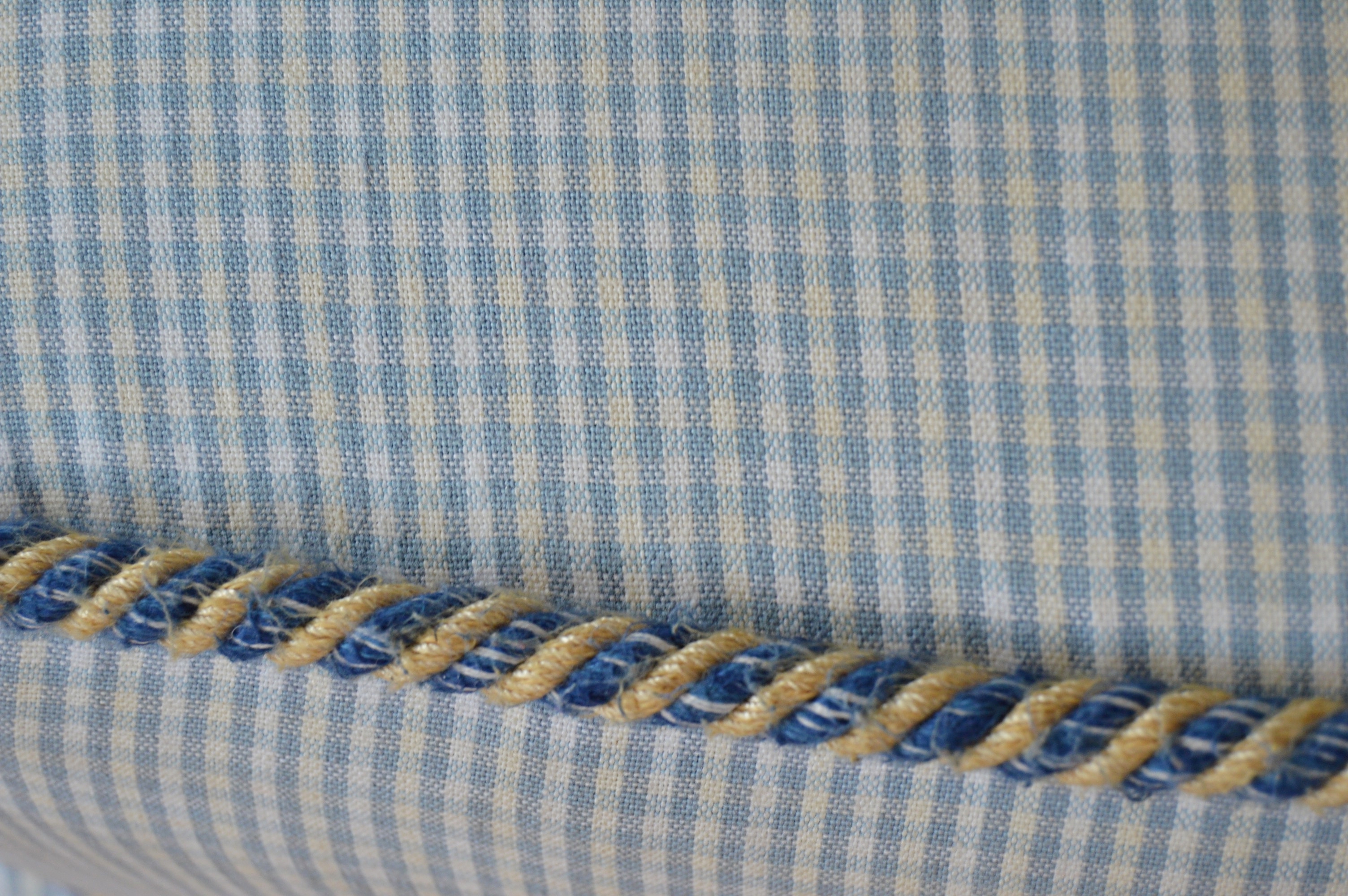 Blue and White Gingham Club Chair