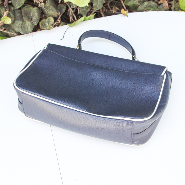 Navy Leather Handbag by Prada