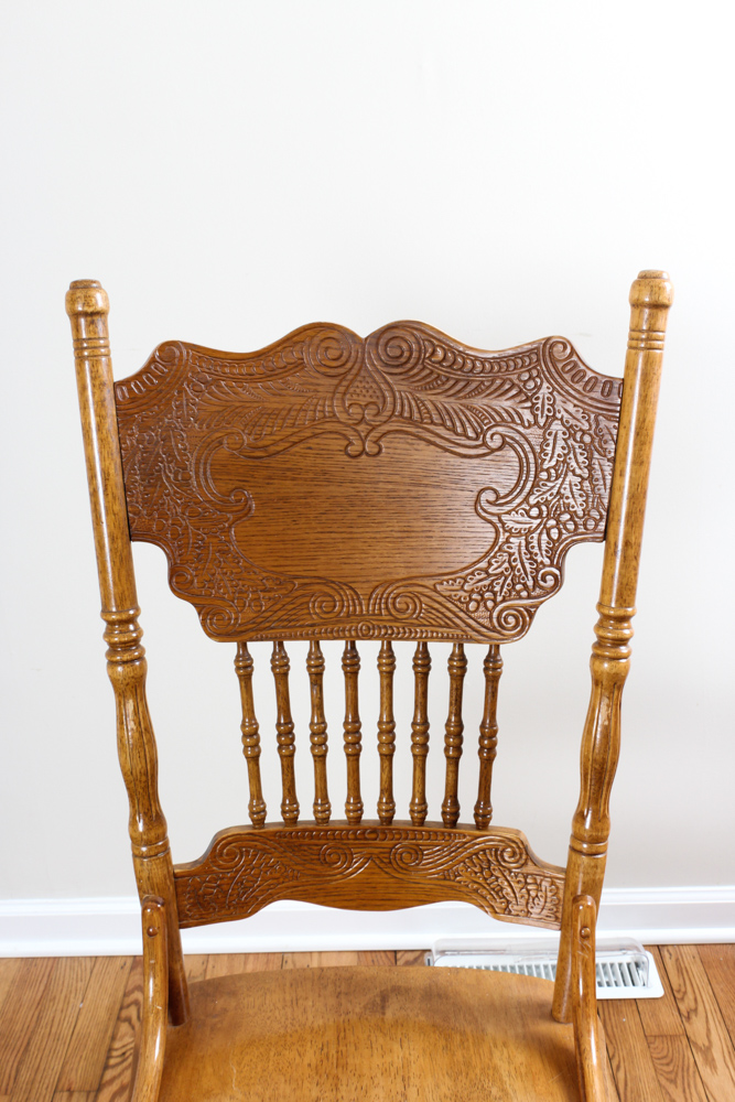 Vintage Oak Press Back Dining Chairs