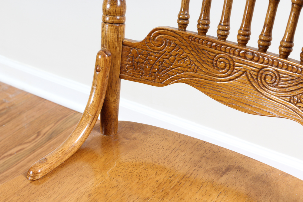 Vintage Oak Press Back Dining Chairs