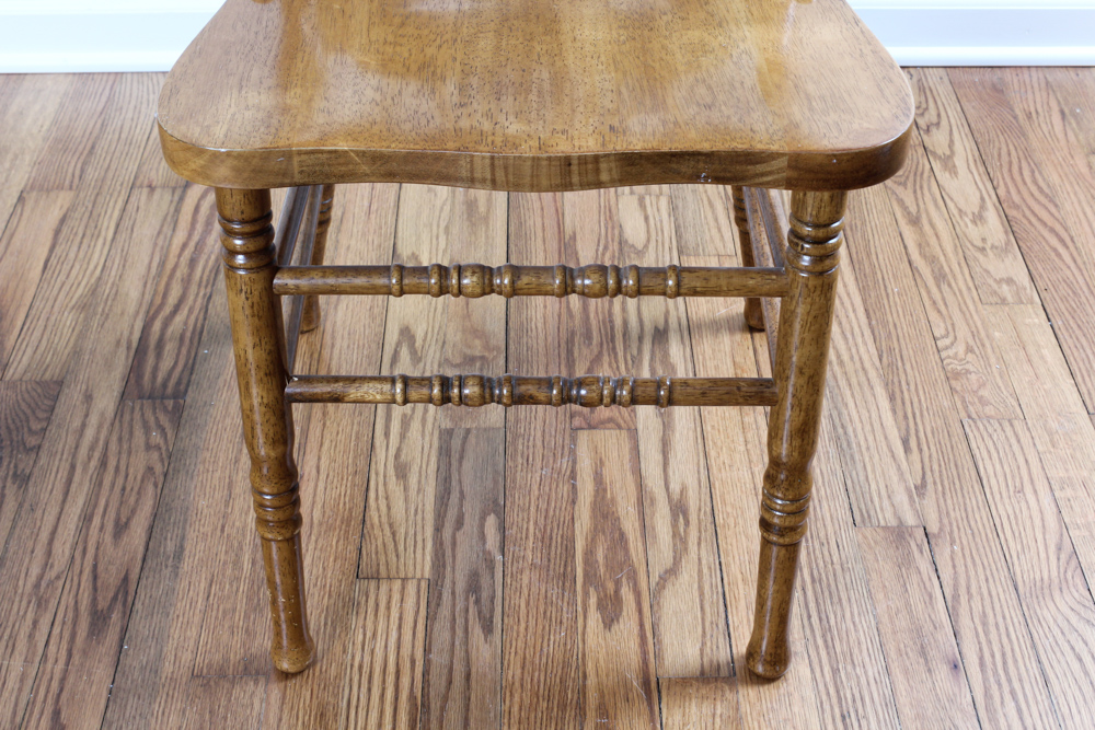 Vintage Oak Press Back Dining Chairs