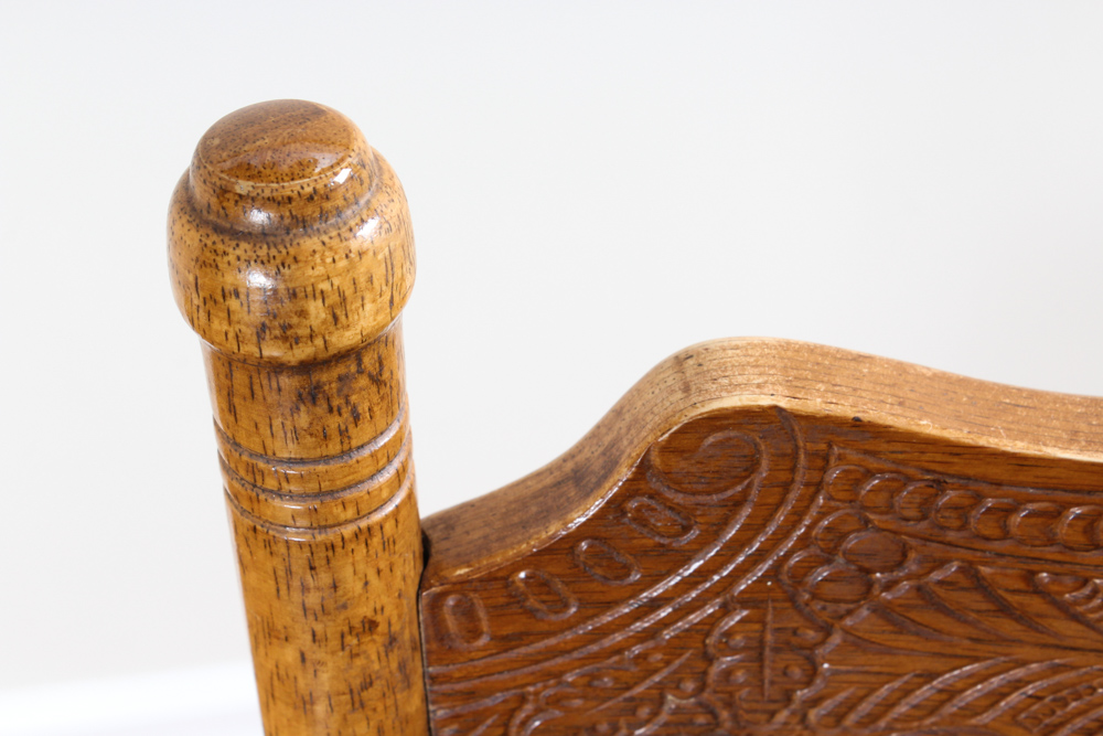 Vintage Oak Press Back Dining Chairs