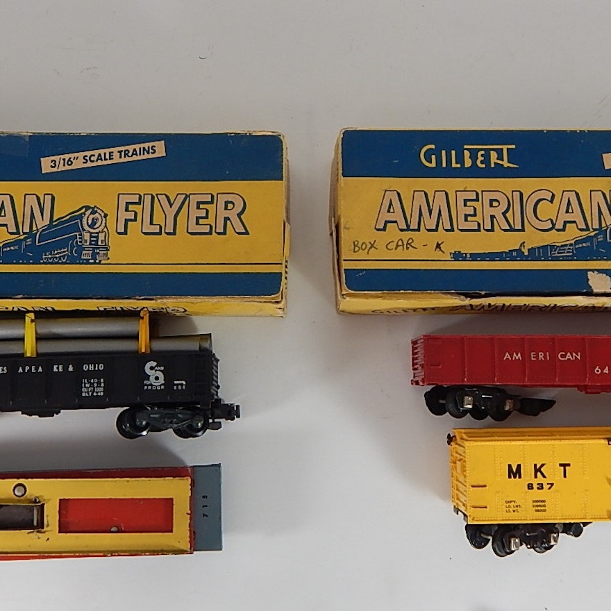 American Flyer S-Gauge Trains - Train Cars #637, #641, #715, #911