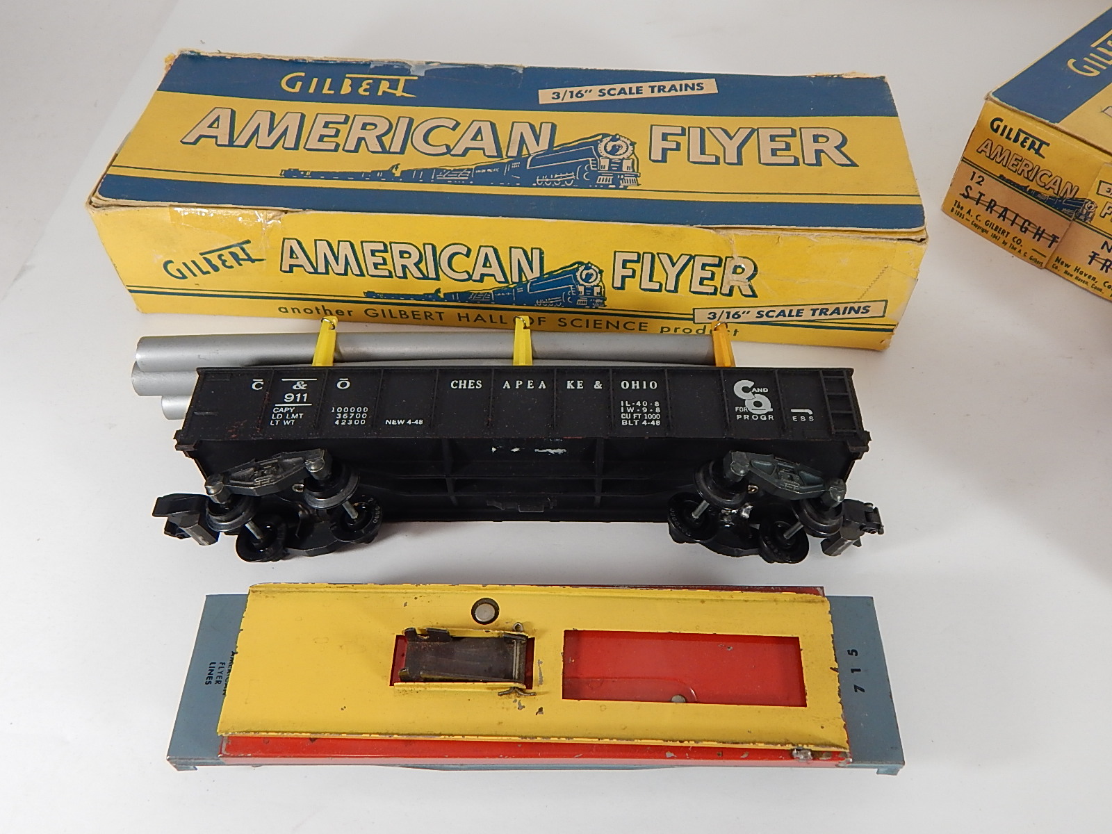 American Flyer S-Gauge Trains - Train Cars #637, #641, #715, #911