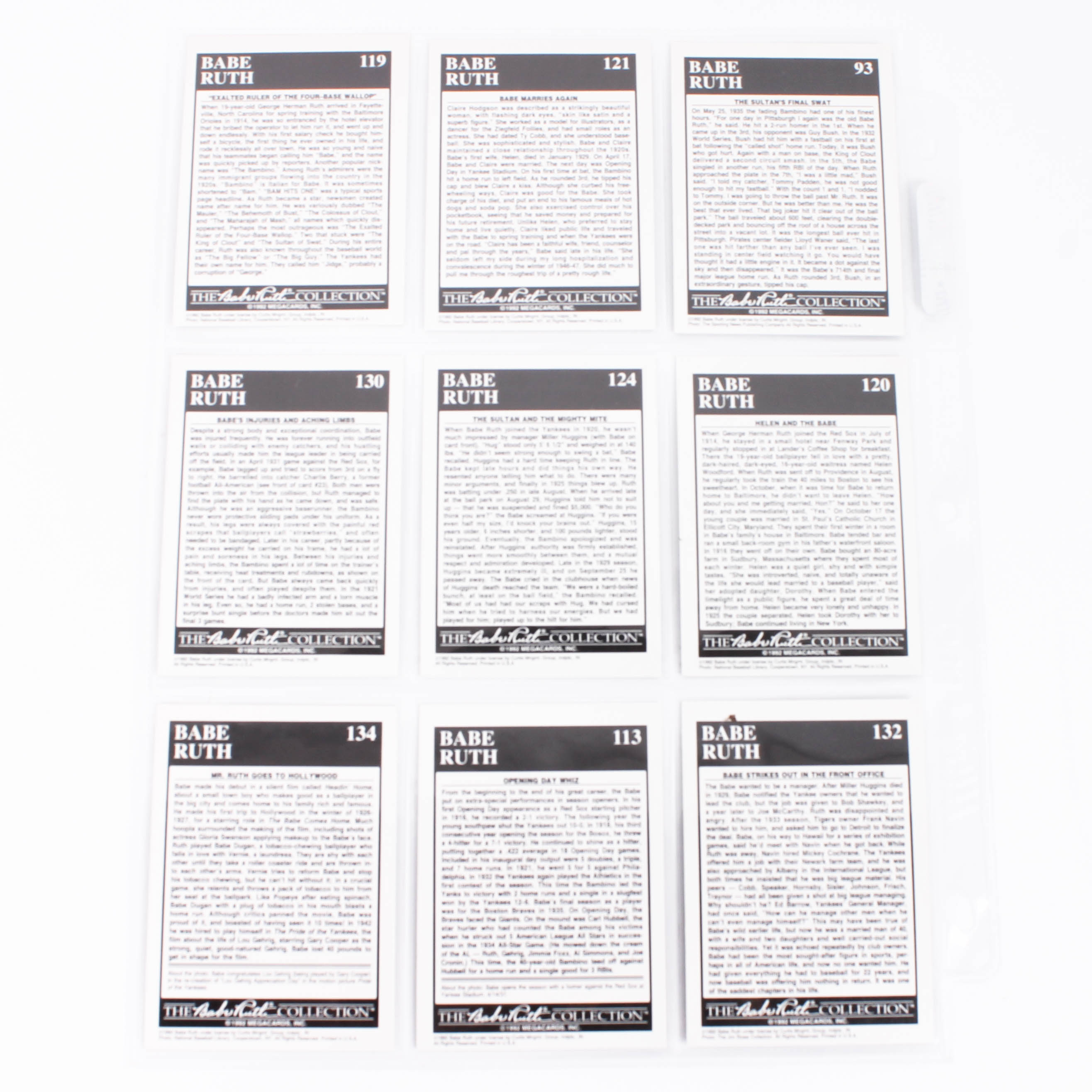 Sports Card Collection by Megacards Featuring Babe Ruth