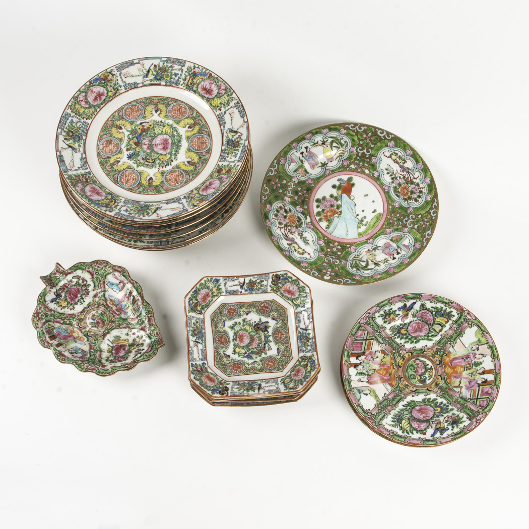 Collection of Chinese Rose Medallion and Rose Canton Porcelain