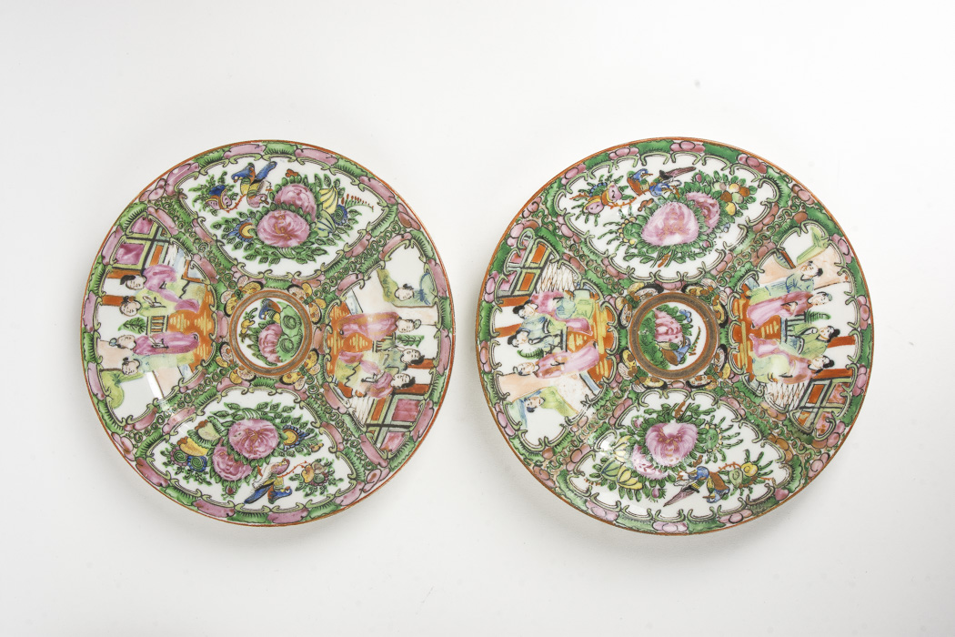 Collection of Chinese Rose Medallion and Rose Canton Porcelain
