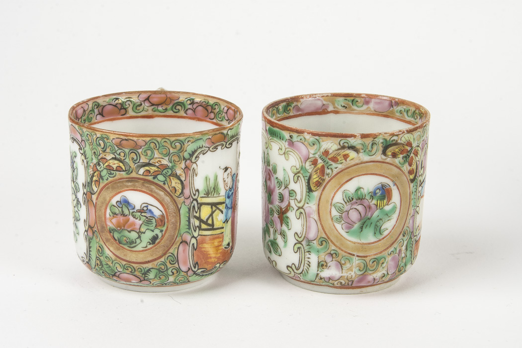 Chinese Hand-Painted Rose Medallion Rose Canton Porcelain