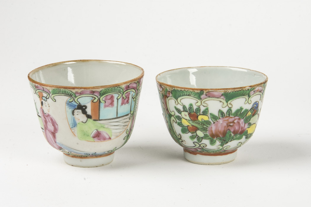 Chinese Hand-Painted Rose Medallion Rose Canton Porcelain