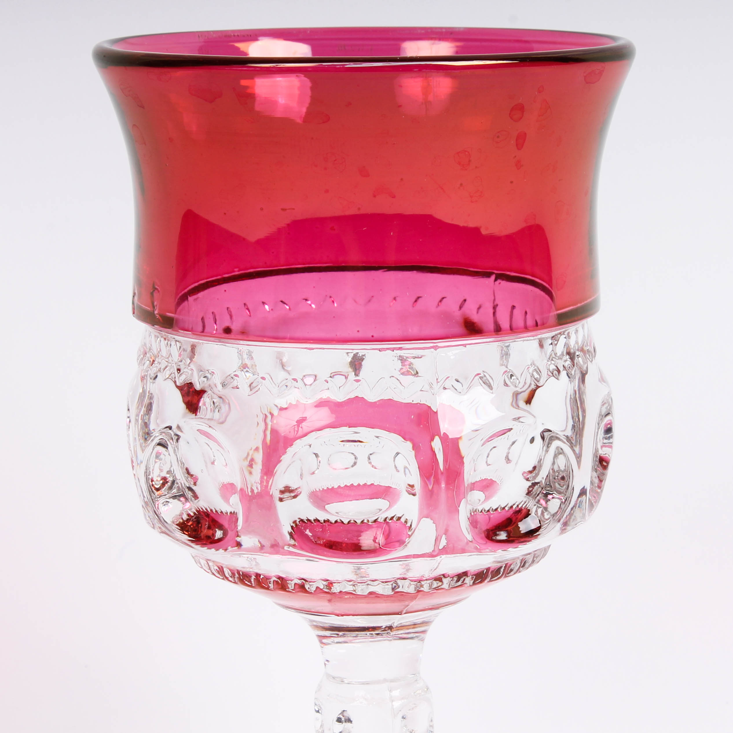 Set of Cranberry Glass Goblets