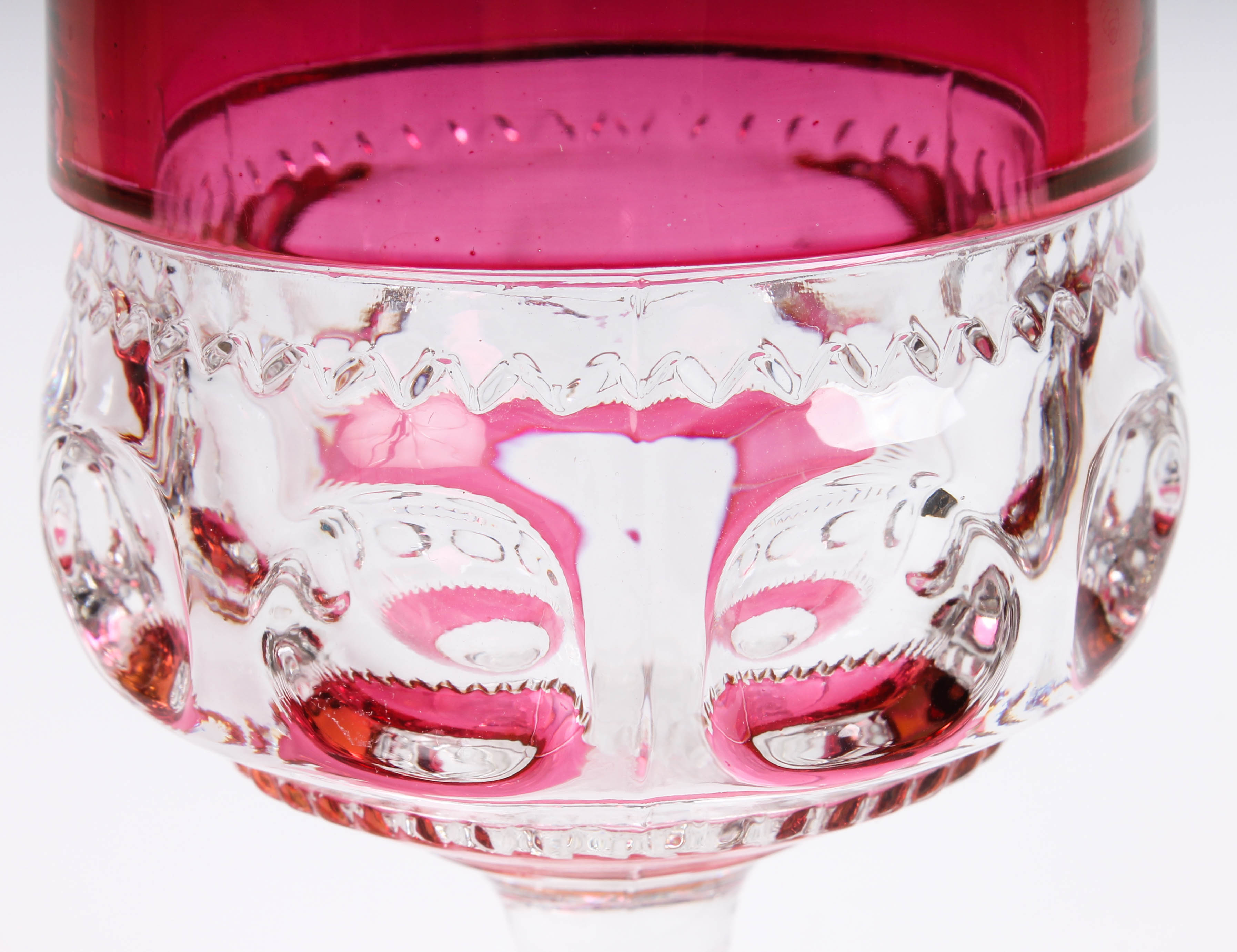 Set of Cranberry Glass Goblets