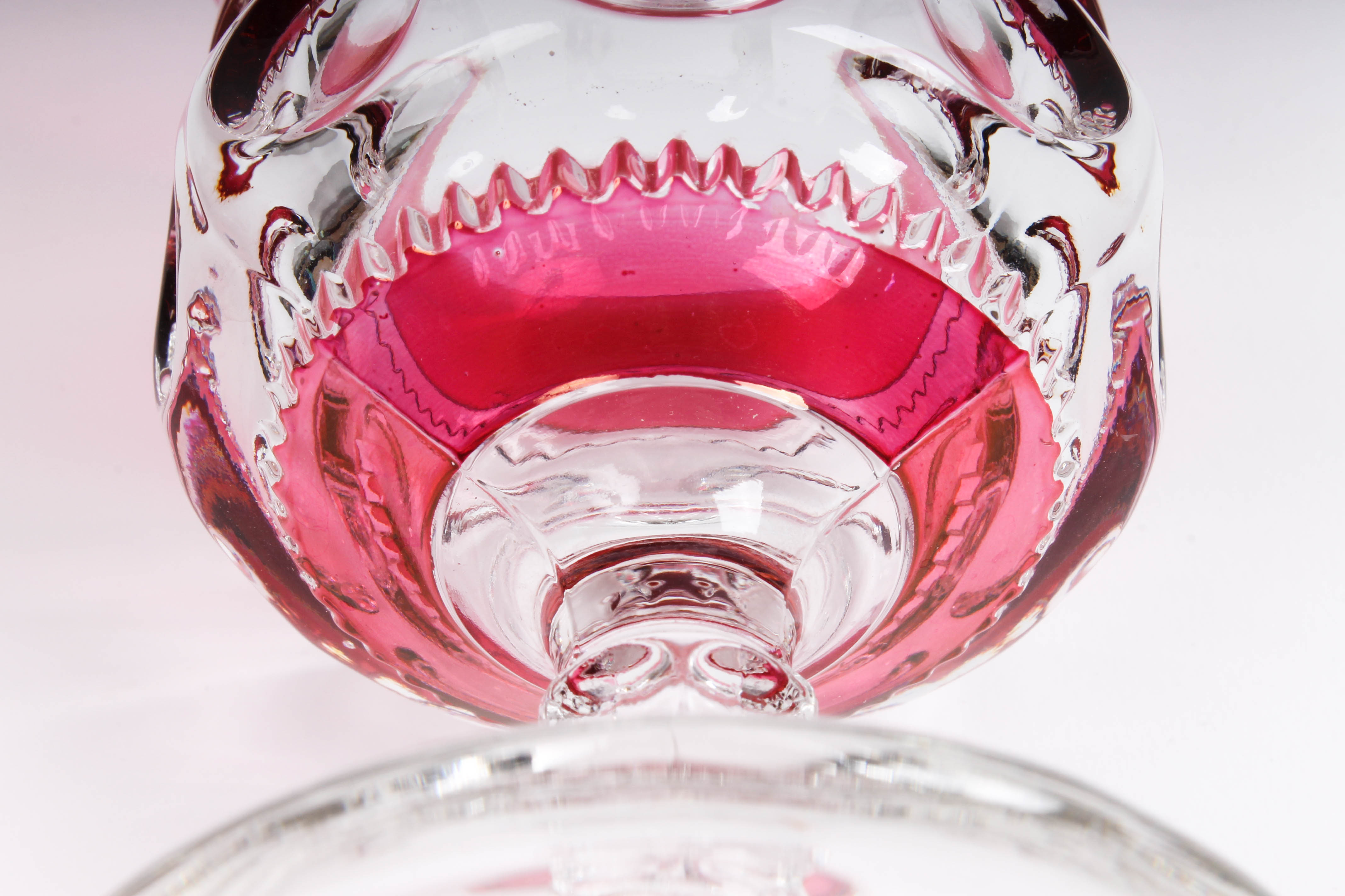 Set of Cranberry Glass Goblets