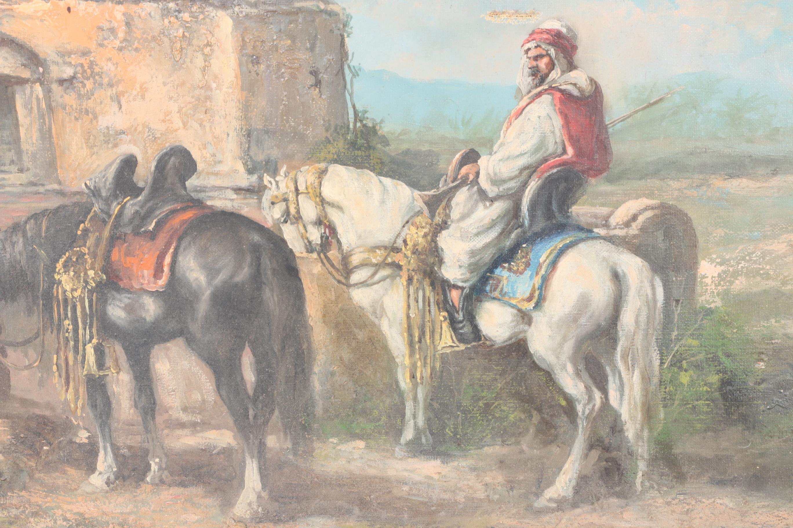 Ugo Mario Original Oil on Canvas "Pursuit of Tartars"