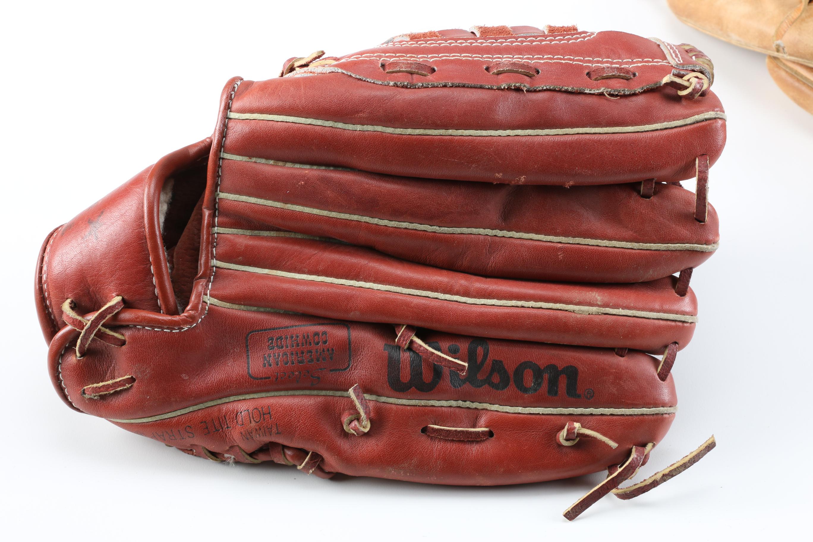 Vintage Wilson Left-Handed Baseball Gloves