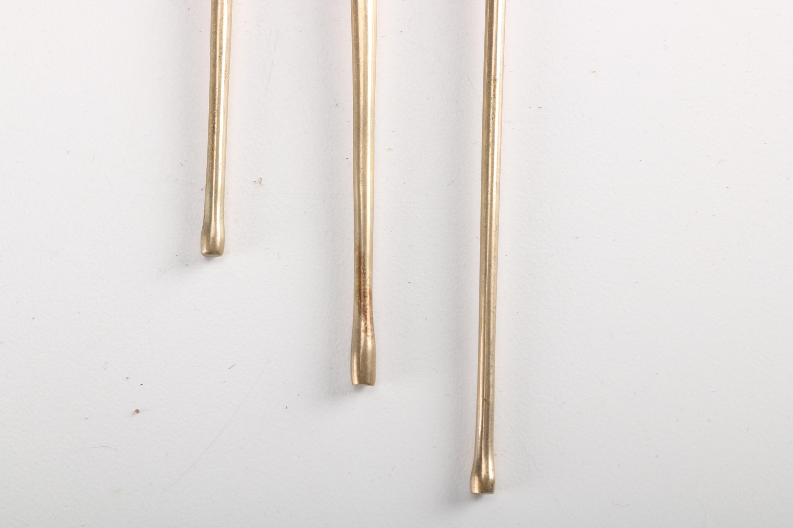 Vintage Thai "Willy" Brass and Wood Swizzle Sticks